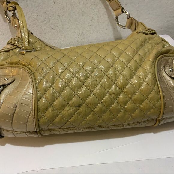 BRIGHTON  STOCKADE Quilted  Patent Leather Satchel HandBag shoulder bag - Picture 8 of 15